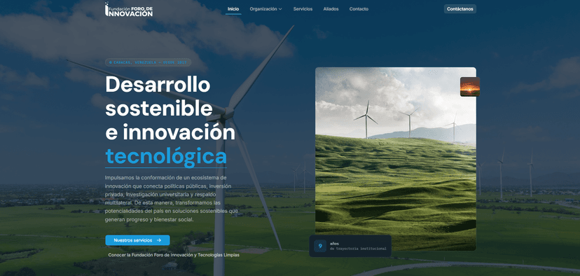 Foro de Innovación y Tecnologías Limpias - Página web institucional para la Fundación Foro de Innovación y Tecnologías Limpias, dedicada al desarrollo sostenible e innovación tecnológica en Venezuela.